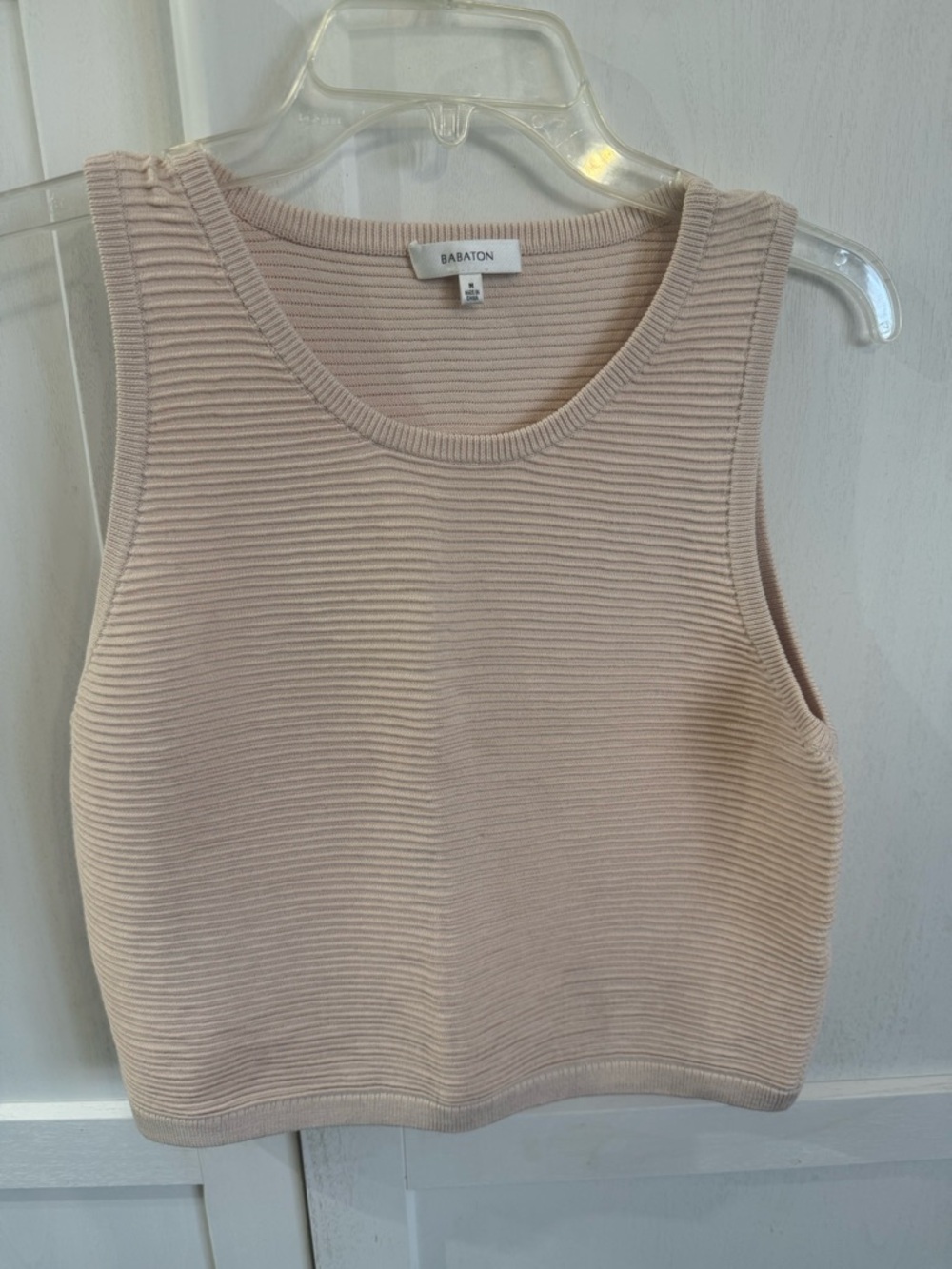 Babaton Ribbed Tank Top in Light Beige